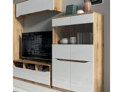 Vitrina 2 puertas June Blanco y Madera