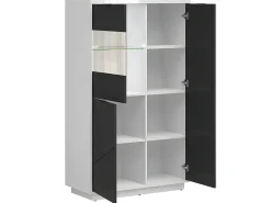 Vitrina 3 puertas Sven Blanco y Negro