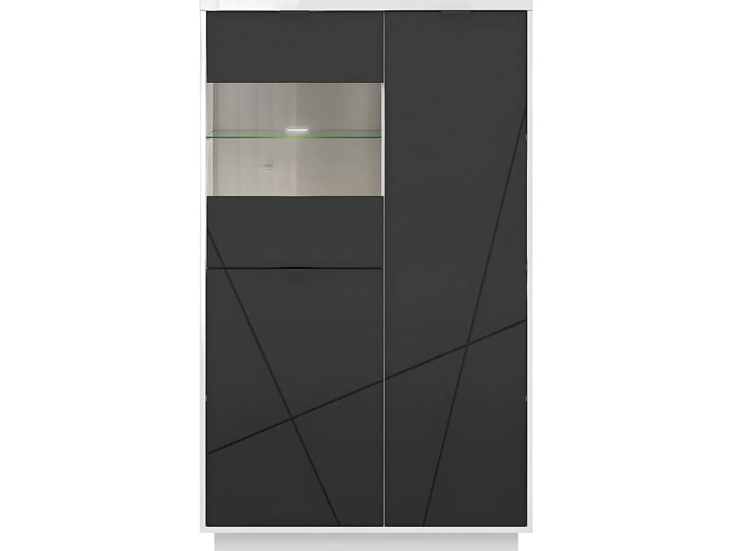 Vitrina 3 puertas Sven Blanco y Negro