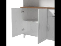 Vitrina Al. 190 cm - 5 puertas 1 cajón 3 compartimentos - tableros de partículas - Blanco