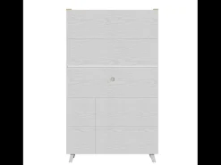 Vitrina Al. 190 cm - 5 puertas 1 cajón 3 compartimentos - tableros de partículas - Blanco