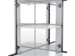 Vitrina alta - 42 x 44 x 205 cm - con LED + puerta de cristal + panel trasero de espejo - aglomerado - blanco