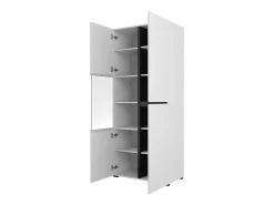 Vitrina alta 2 puertas colección HAVANA con LED integrado. Colores blanco y negro.