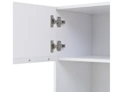 Vitrina alta blanca - Vitrina con iluminación LED y 1 puerta - estantes de cristal