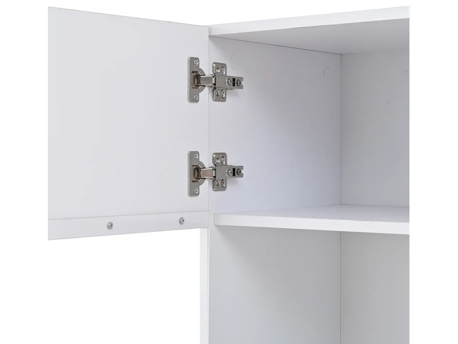 Vitrina alta blanca - Vitrina con iluminación LED y 1 puerta - estantes de cristal