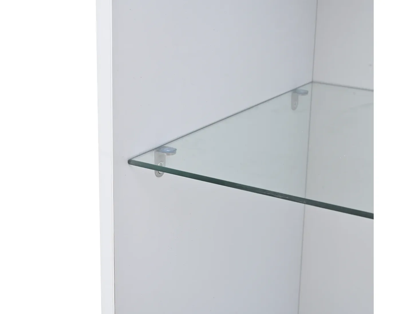 Vitrina alta blanca - Vitrina con iluminación LED y 1 puerta - estantes de cristal
