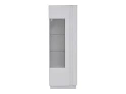 Vitrina alta blanca - Vitrina con iluminación LED y 1 puerta - estantes de cristal