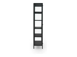 Vitrina alta puertas y laterales de cristal estructura metal negra