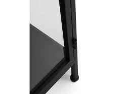 Vitrina alta puertas y laterales de cristal estructura metal negra