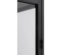 Vitrina alta puertas y laterales de cristal estructura metal negra
