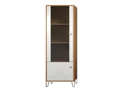 Vitrina artesanal Kidou roble y blanco mate 123 cm