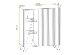 Vitrina baja de diseño NIELSEN – 2 puertas con iluminación LED integrada