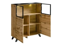 VITRINA baja TINO + LED. Mueble decorativo estilo escandinavo, diseño para tu salón.