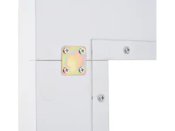 Vitrina blanca con 1 puerta de acrílico, estantes de almacenamiento y luz LED