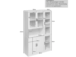 Vitrina blanca con LED, 9 espacios de almacenaje, MDF, blanco (120x40x200 cm)