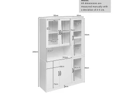 Vitrina blanca con LED, 9 espacios de almacenaje, MDF, blanco (120x40x200 cm)