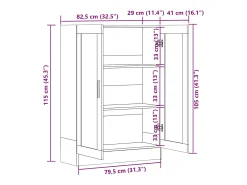 Vitrina Blanca 82,5x30,5x115 cm Madera de ingeniería