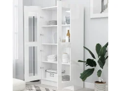Vitrina Blanco brillo 82,5x30,5x150 cm Madera de ingeniería