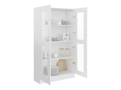 Vitrina Blanco brillo 82,5x30,5x150 cm Madera de ingeniería