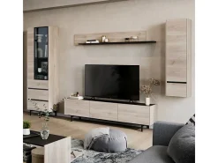 Vitrina básica de diseño en negro y roble