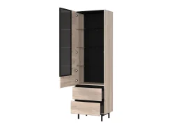 Vitrina básica de diseño en negro y roble
