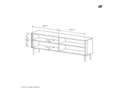 Vitrina, cachemira, 91,5 x 194,6 x 39,3 cm