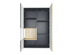 Vitrina Cómoda Morena, cuerpo en negro mate/ puerta derecha e inserción en negro mate