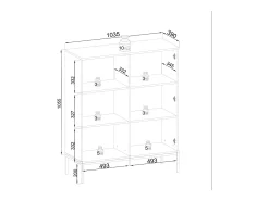 Vitrina con 2 puertas y LED integrado Negro y Roble 104x126 cm