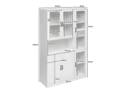 Vitrina con iluminación LED - estantes con 6 puertas - Al. 200 cm - Blanco