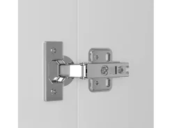 Vitrina con puerta acrílica e iluminación LED - estantes de cristal - Blanco 40 x 29 x 170 cm