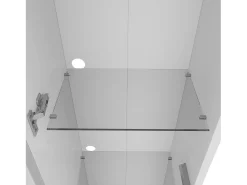 Vitrina con puerta acrílica e iluminación LED - estantes de cristal - Blanco 40 x 29 x 170 cm