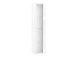 Vitrina con puerta acrílica e iluminación LED - estantes de cristal - Blanco 40 x 29 x 170 cm