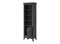 Vitrina de 1 puerta baja colección PALACE. Color gris y roble oscuro.