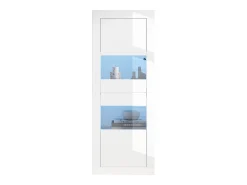 Vitrina de alto brillo - 61 x 42 x 162 cm - con LEDs + 1 estante de cristal - aglomerado - blanco