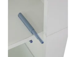 Vitrina de alto brillo con LED, 1 estante de cristal, tablero de partículas, blanco (61x42x162 cm)