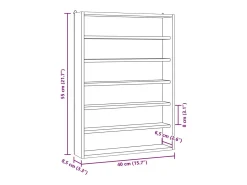 Vitrina de colección de madera con 6 estantes 40x8,5x55 cm