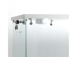 Vitrina de cristal - 3 estantes - Con LED, luz y cerradura, color blanco
