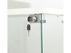 Vitrina de cristal - mueble expositor para colecciones con iluminación LED - 1 puerta y 4 estantes - vitrina para figuras