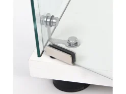 Vitrina de cristal 42×36×125cm GARHELPER - 3 estantes - 1 puerta - Cristal templado - blanco