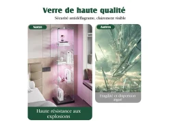 Vitrina de cristal con 5 estantes y puertas dobles para salón.