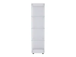 Vitrina de cristal con 4 estantes y puerta - Vitrina de cristal con cerradura - Color blanco