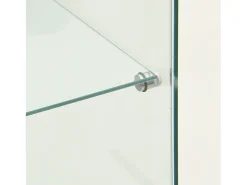 Vitrina de cristal con cerradura e iluminación LED - 4 estantes - 1 puerta - 36,5 x 42,5 x 164 cm - blanco