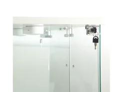 Vitrina de cristal con cerradura e iluminación LED - 4 estantes - 1 puerta - 36,5 x 42,5 x 164 cm - blanco