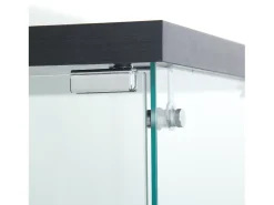 Vitrina de cristal con soporte, LED, 2 puertas con cerradura, 4 compartimentos, para colecciones y decoración