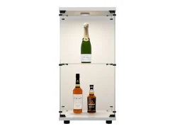 Vitrina de cristal de doble pared, 40*86*36,5 cm, con cerradura antirrobo e iluminación LED, color blanco