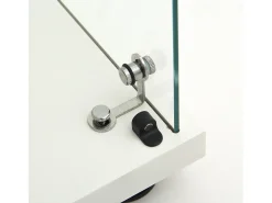 Vitrina de cristal de doble pared, 40*86*36,5 cm, con cerradura antirrobo e iluminación LED, color blanco