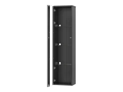Vitrina de cristal multifuncional, con iluminación LED multicolor, diseño sencillo, panel acrílico, color negro (40x29x170 cm)