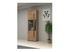 Vitrina de diseño con LED integrado colección BREDA color roble.