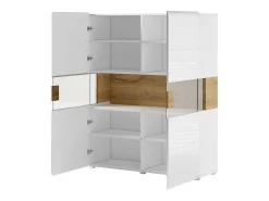 Vitrina de dos puertas colección OHIO. Color blanco y roble.