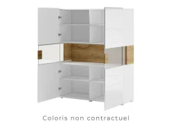 Vitrina de dos puertas colección OHIO. Color gris antracita y roble.